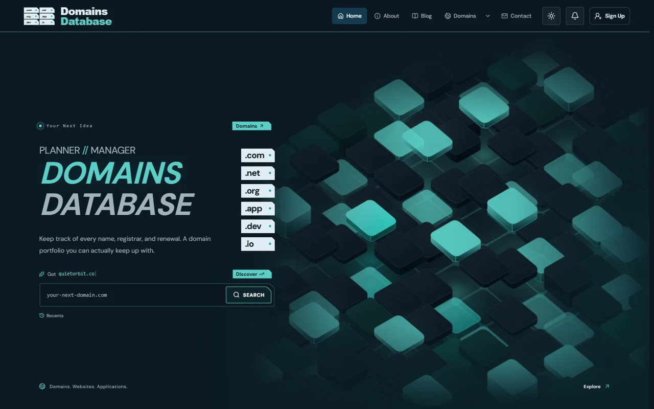 Domains Database Project Preview